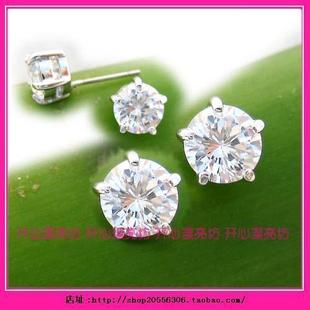  瑗昕正品 五爪雏菊 八心八箭锆钻石 1克拉瑞士钻石 耳钉女KR101