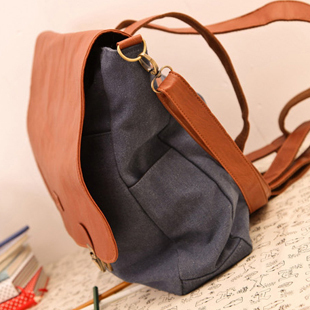  韩版新款双扣三用可爱单肩斜挎包 双肩包 运动包 帆布包包邮