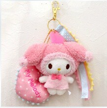 日本同步☆My Melody GIRLS STYLE 毛绒爱心挂件 钥匙扣 包包挂