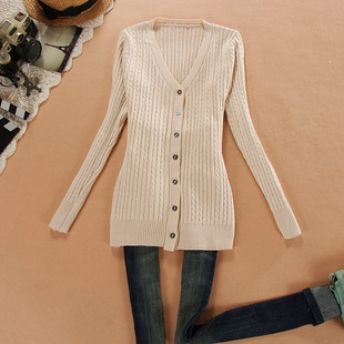 淘宝网春装新款满身麻花<em>针织开衫女毛衣</em>,天猫