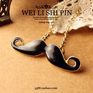  [D345]欧美饰品英伦风复古阿凡提胡子 项链 毛衣链 胡须 女 批发