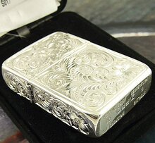 ZIPPO纯银机-五面环绕手工雕刻S01 限量