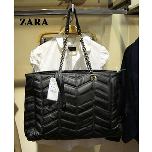 zara专柜正品代购2011秋冬新款潮女包韩版大包包单肩包菱格链条包