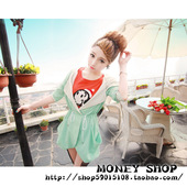Korean candy colored waist wearing a hat pocket lapel flange sleeve was thin double-layer chiffon coat