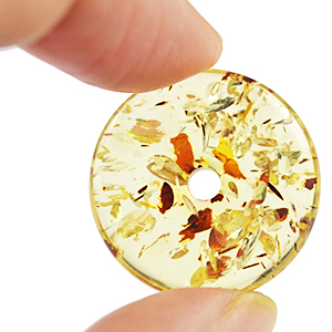  Ecats天然琥珀花珀平安扣吊坠 本命年红绳情侣款 特价128元