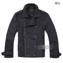 【MWT3573-X1】斜拉链 双排扣 美国大牌 男款毛呢短款外套