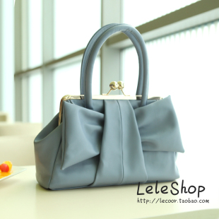 leleshop 2012新款 日韩甜美风大蝴蝶结手提单肩斜跨女包