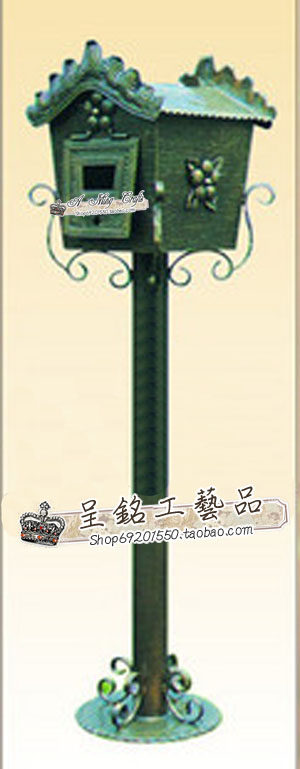 короб 限时特价欧式铁艺邮箱 信箱 邮筒 信报箱 户外邮箱 报纸箱h366