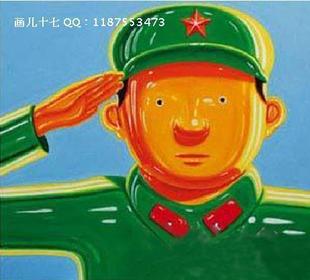 画儿十七 手绘油画无框画装饰画人物客厅军人