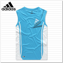 阿迪达斯adidas 专柜正品 帅气新款男士无袖T恤 圆领涤纶运动背心