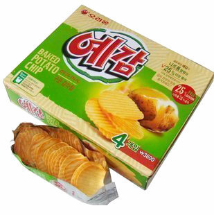  韩国食品 好丽友碳烤薯片（原味）200克4袋 非油炸非膨化 大盒