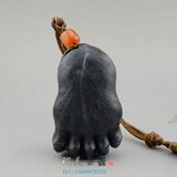 【琨美玉器】墨玉籽料 11月新品 鲍鱼熊掌兼得把件 冯钤大师作品!