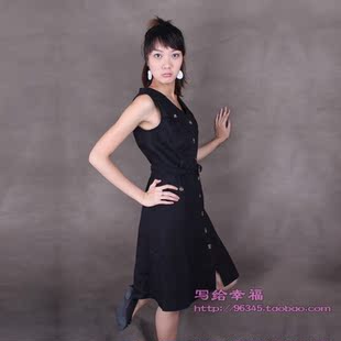 求购欧款V领短袖显瘦的及膝XL号的小礼服–淘