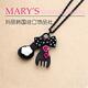 MARY S 韩国代购 可爱黑色勺叉玫瑰花蝴蝶结