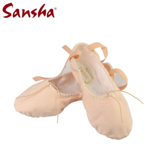  Sansha正品三沙成人儿童练功芭蕾舞蹈鞋猫爪鞋帆布两底软鞋NO.8C