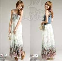 2012夏装 波西米亚长裙 抹胸雪纺连衣裙 雪纺裙吊带裙沙滩裙 女