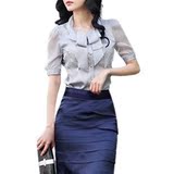 2011新款职业女装时尚韩版雪纺套裙职业装套裙夏装ol通勤职业套装