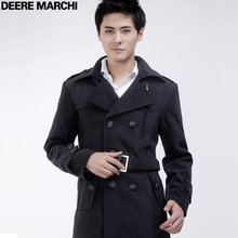 【5151m】DEERE MARCHI 时尚高档休闲毛呢中长款风衣 6062灰色