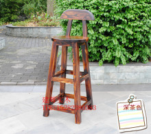 冲4钻碳化茶色实木吧凳 实木吧台椅 实木酒吧凳 酒吧椅 大量现货