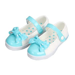  秋款童鞋女中童皮鞋儿童PU新款皮鞋韩版女蝴蝶结休闲皮鞋波点单鞋