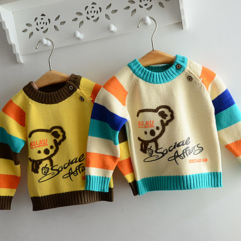 2012韩版休闲百搭<em>毛衣宝宝</em>套<em>头毛衣</em>肩扣衫男