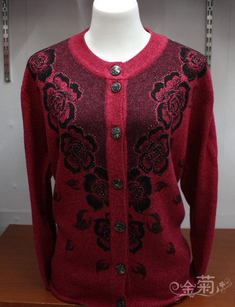 名牌冬装专柜正品中老年服装女式<em>羊毛</em>衫毛衣老
