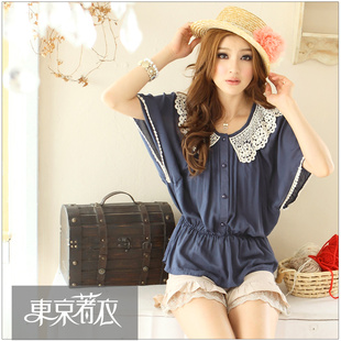 最后<em>秒杀</em>5折☆<em>春季女装</em>☆钩织领松紧宽袖上衣