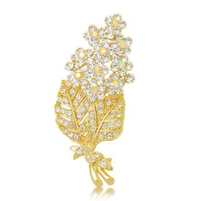TITILA Korean jewelry shiny elegance fashion female flower leaf brooch brooch pectoral Gifts 9021