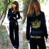 2012新款春装天鹅绒运动套装女韩版字母刺绣休闲修身显瘦女士卫衣