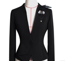 2012 新款春装<span class=H>韩版</span>女装 修身一粒扣大码女装 小西服外套