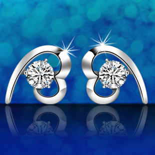  正品925纯银耳环 耳钉 女款式 韩国版可爱饰品 防过敏耳饰包邮