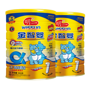  包邮 明一金智婴婴儿奶粉1段 一段牛奶粉900g*2听装 12年11月产