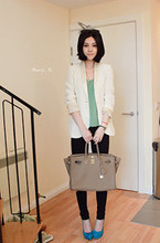 2012新款春装 13kim同款 <span class=H>top</span><span class=H>shop</span> im 定制款 中长款白西装 外套