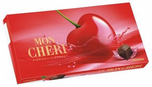  现货  原装费列罗蒙雪利MON CHERI樱桃酒心巧克力礼盒15颗 新到