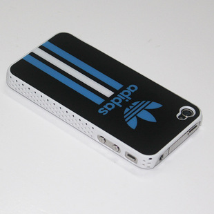 苹果 iPhone4 手机壳 adidas 贴皮网格 外壳 保护壳 时尚