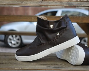  杂志时尚牛仔靴 潮流男靴子 休闲男士高帮短靴 韩版新款男式皮鞋