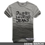 【5折】 DEERE MARCHI莱卡渐变LOGO男士短袖T恤 DM360灰