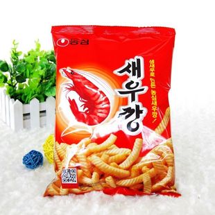  限区包邮韩国进口膨化食品休闲零食咸鲜风味农心虾条 原味袋装90g