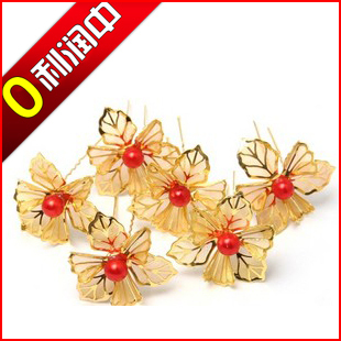  古装新娘头饰头花U型夹发簪古代结婚饰品旗袍秀禾服头饰/6个10元