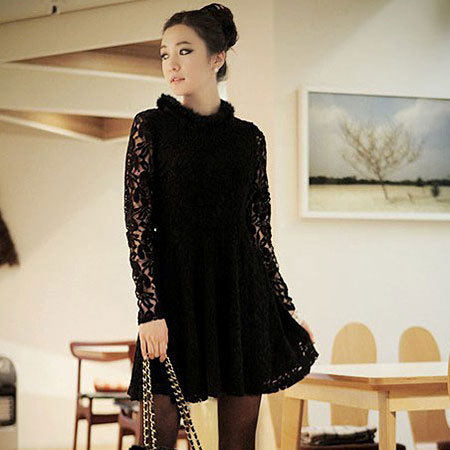 特价包邮MKL2012春夏装新品弹力高贵蕾丝裙长袖礼服<span class=H>连衣裙</span>