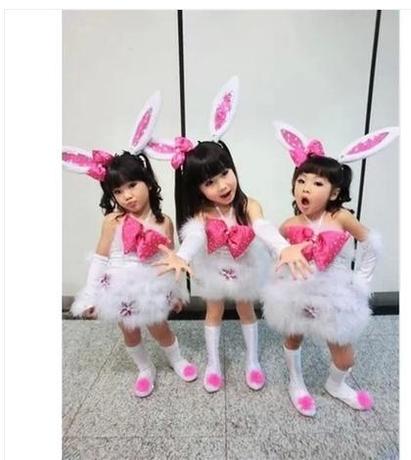 新款六一儿童表演服可爱小兔子舞蹈服饰演出服