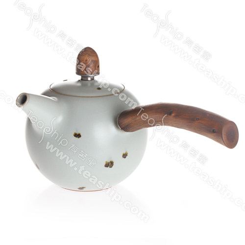 台湾 章格铭 汝窑 汝瓷 陶瓷 茶具 泡 茶壶 侧把 小圆150mlTC0199