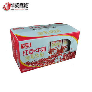  沪满60元江浙满100元免运费 光明红豆牛奶含乳饮品250ml*12