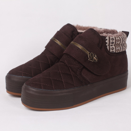 雪地靴子冬松糕厚底女...