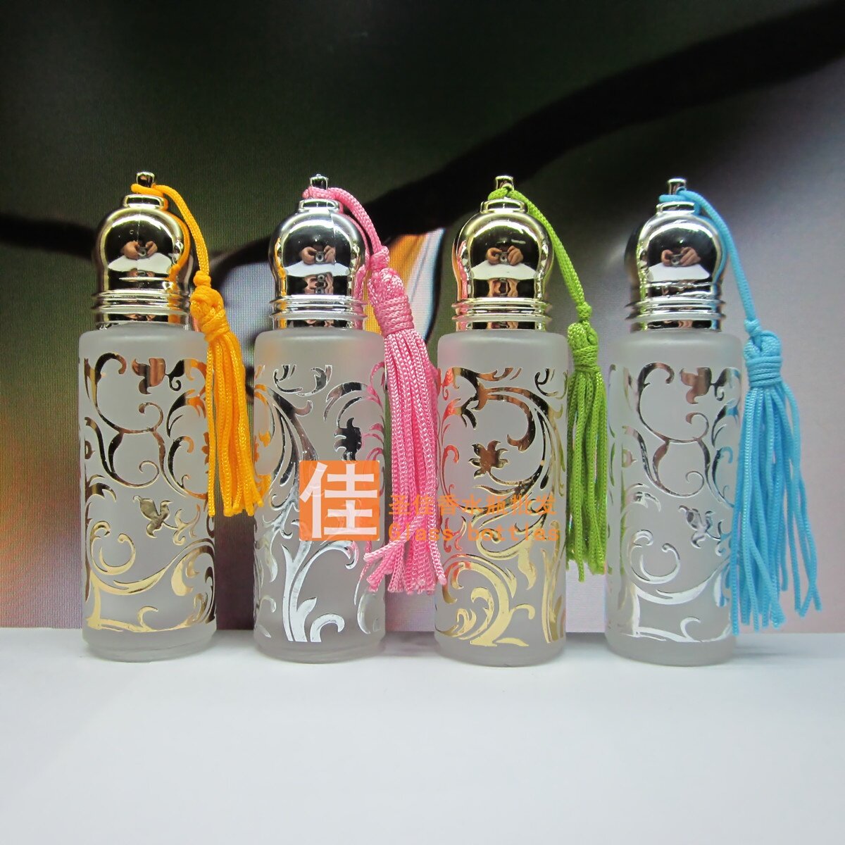 8ml烫金烫银走珠瓶 散装香水分装瓶 香水瓶 蒙砂磨砂滚珠瓶喷雾瓶