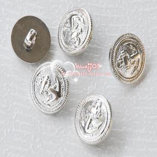  〖可儿 织带〗饰品配件 15MM银色海军风海矛扣缎带手工diy材料