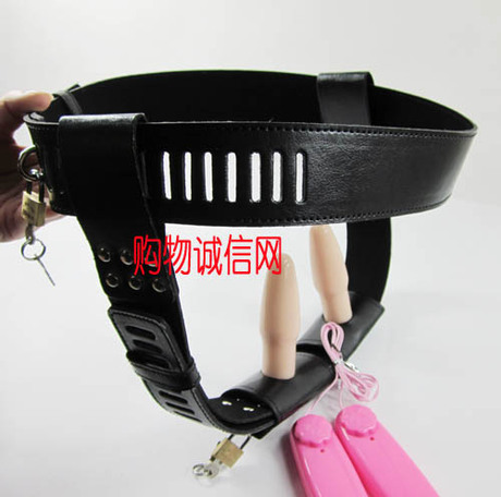 <em>女用</em>贞操带带锁阴栓肛塞双<em>震动</em>穿戴自慰贞操裤