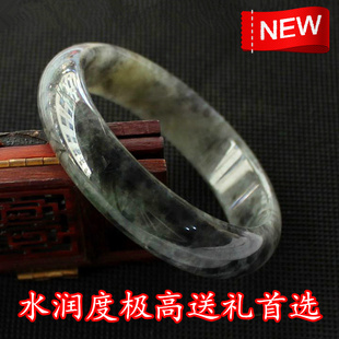  A货翡翠手镯天然冰糯种飘花深绿色翡翠玉镯子玉手镯t特大号送证书