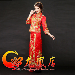  龙凤褂龙凤裙褂珠褂褂裙金银线褂新娘礼服旗袍C23秀禾服敬酒服