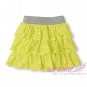童装同步外贸松紧腰围黄绿色(黄绿色，)儿童蕾丝裙半身裙短裙蓬蓬裙